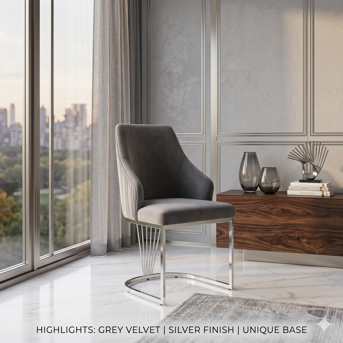 Lasco Dining Chair - Grey Silver