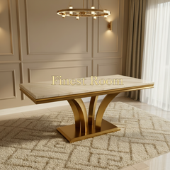 Charisma Gold Marble Dining Table