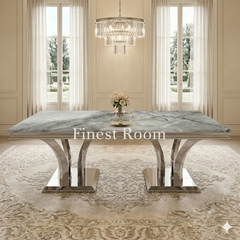 Charisma Chrome Marble Dining Table