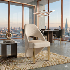 2 x Santorini Gold Dining Chairs- Black Gold, Cream Gold