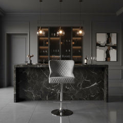 Valentino Bar/Breakfast Stools-HQ Silver, Black, Navy, Mink, Dark Grey