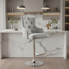 Majestic Bar Stools- Crushed Velvet, Silver, HQ Silver, Navy, Dark Grey, Mink, Black