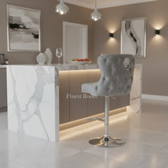Valentino Bar/Breakfast Stools-HQ Silver, Black, Navy, Mink, Dark Grey