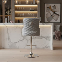 Majestic Bar Stools- Crushed Velvet, Silver, HQ Silver, Navy, Dark Grey, Mink, Black