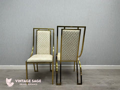 2 x Windsor Gold Dining Chairs - Black Gold, Cream Gold