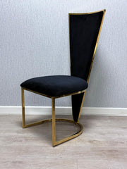 2 x Vienna Chairs- Cream Gold, Black Gold