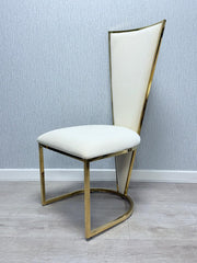2 x Vienna Chairs- Cream Gold, Black Gold