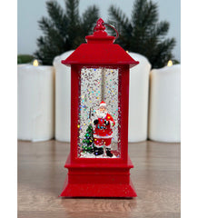 Light Up Santa Chimney Christmas Lantern Decoration - Red