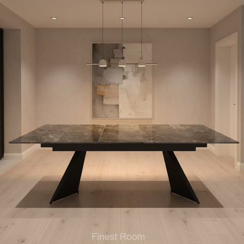 Black Marble Extendable Dining Table – Finestroom