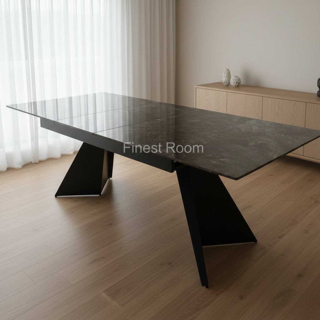 Black Marble Extendable Dining Table