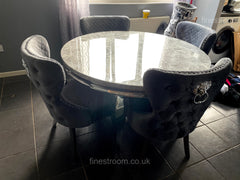 1.3m Round Grey Louis with Dark Grey Valentino
