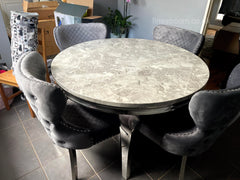 1.3m Round Grey Louis with Dark Grey Valentino