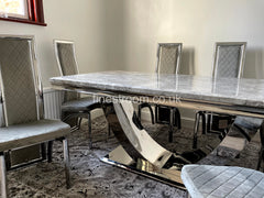 Grey Arial Dining Table with Grey Veronica Chairs