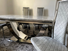 Grey Arial Dining Table with Grey Veronica Chairs