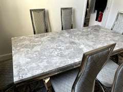 Grey Arial Dining Table with Grey Veronica Chairs