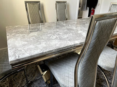 Grey Arial Dining Table with Grey Veronica Chairs