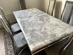 Grey Arial Dining Table with Grey Veronica Chairs