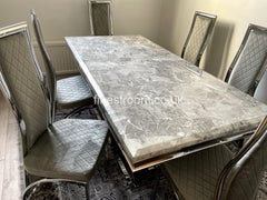 Grey Arial Dining Table with Grey Veronica Chairs