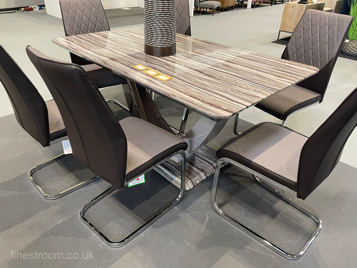 Atlantis Marble Effect Table with Atlantis Chairs