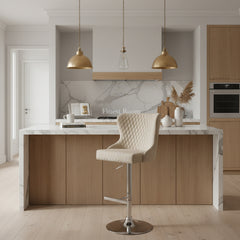 Valentino Bar/Breakfast Stools-HQ Silver, Black, Navy, Mink, Dark Grey