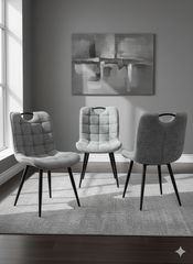 Arizona Grey Extendable Dining Table with Monza/Palermo PU Leather Effect  Grey Dining Chairs