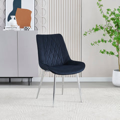 2 x Mortiz Velvet Dining Chairs- Grey, Cream, Blue, Black