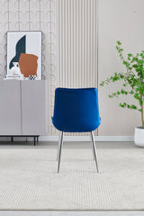 2 x Mortiz Velvet Dining Chairs- Grey, Cream, Blue, Black