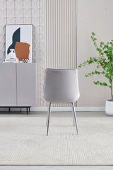 2 x Mortiz Velvet Dining Chairs- Grey, Cream, Blue, Black