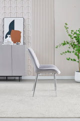 2 x Mortiz Velvet Dining Chairs- Grey, Cream, Blue, Black