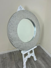 ORNATE ROUND RUSTIC MIRROR SILVER - Finestroom