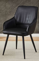 Arizona Black Gold Extendable Dining Table With Monza/Palermo PU Black Dining Chairs