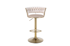 Camelia Luxury Cream & Gold Bar Stool