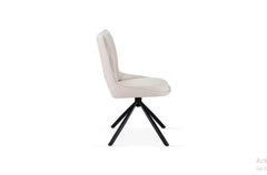 2 x Roseland 360 Swivel Dining Chairs- Beige/Grey