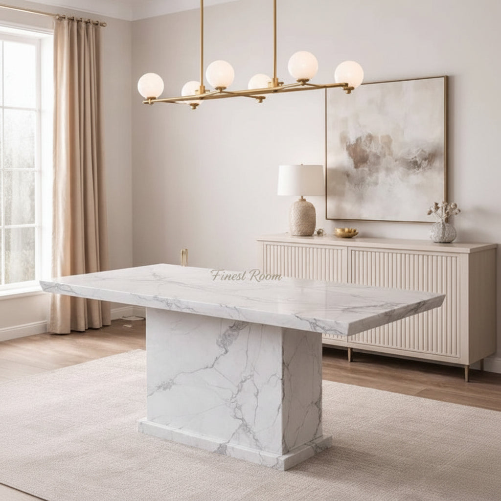 MB White Marble 1.5m Dining Table