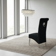 Black Arial Dining Table with Black Sofia Chairs & Black Majestic Bench