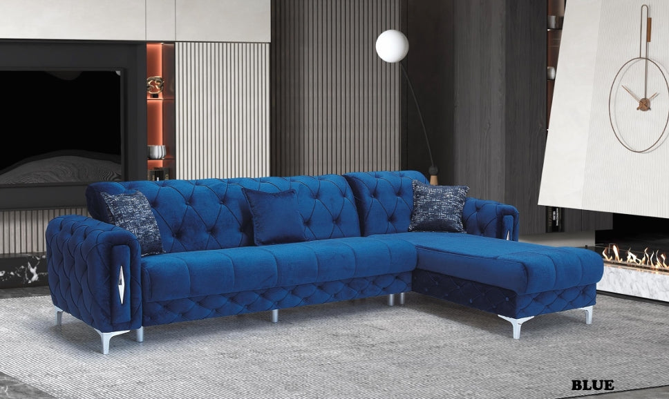 Lotto Relax Blue Silver sofa Set