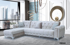Lotto Relax Cream Silver Sofa Set