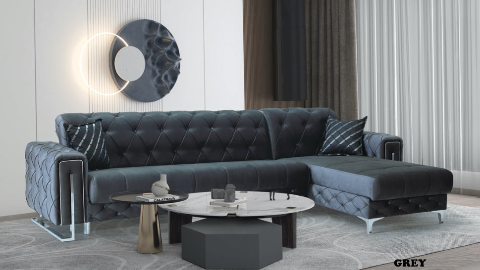 Punto Relax Grey Silver Sofa Set