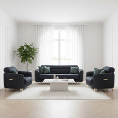 Pera Casalux Black Silver Sofa Set