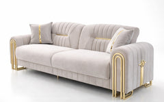 Focus Cream Gold Sofa Set