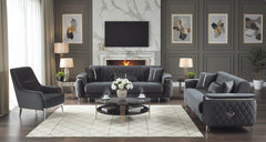 Milano Grey Silver Sofa Set