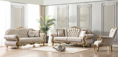 Classique Cream Gold Sofa Set