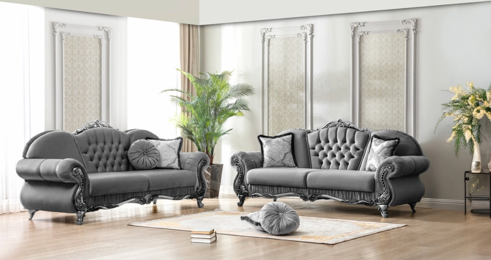 Classique Grey Silver Sofa Set