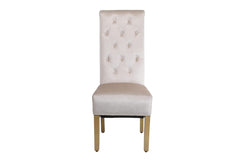 Sofia Square Knocker Dining Chair- Cream & Gold