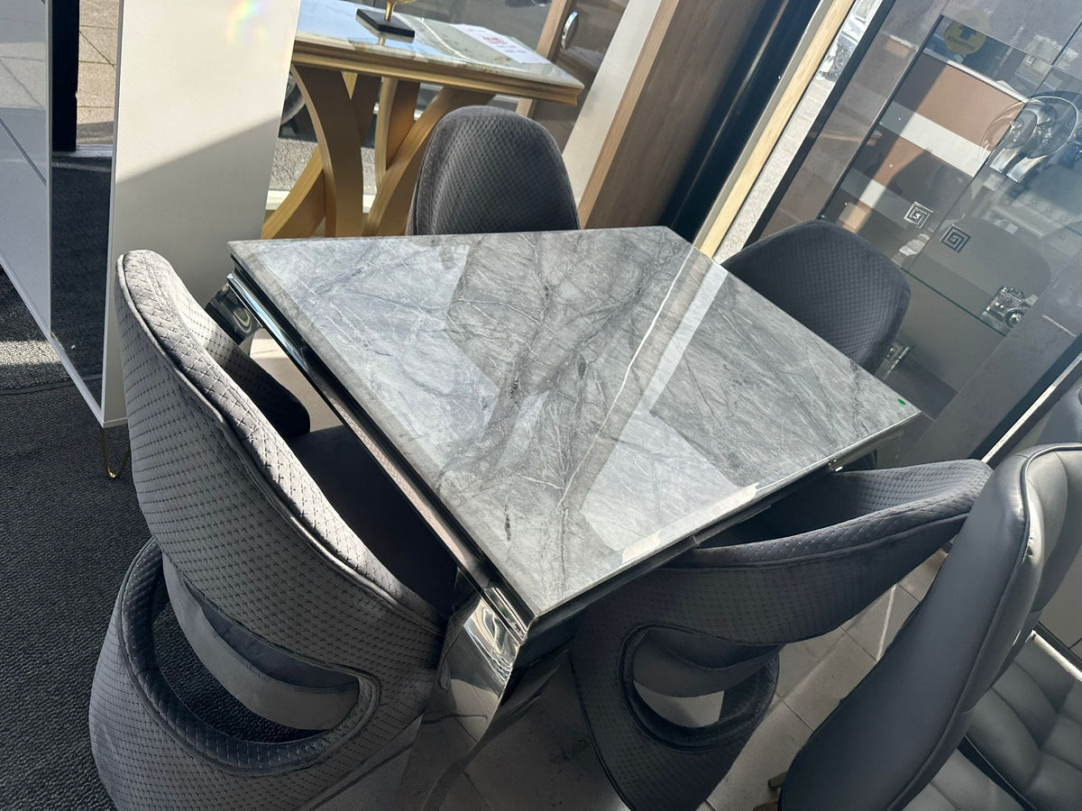 Grey louis chrome with DG Santorini chairs