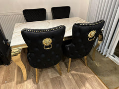 Kata Gold Louis With Victoria Black Gold Chairs