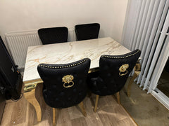 Kata Gold Louis With Victoria Black Gold Chairs