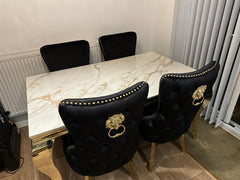 Kata Gold Louis With Victoria Black Gold Chairs