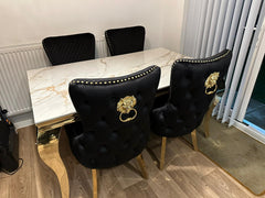 Kata Gold Louis With Victoria Black Gold Chairs