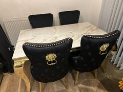 Kata Gold Louis With Victoria Black Gold Chairs